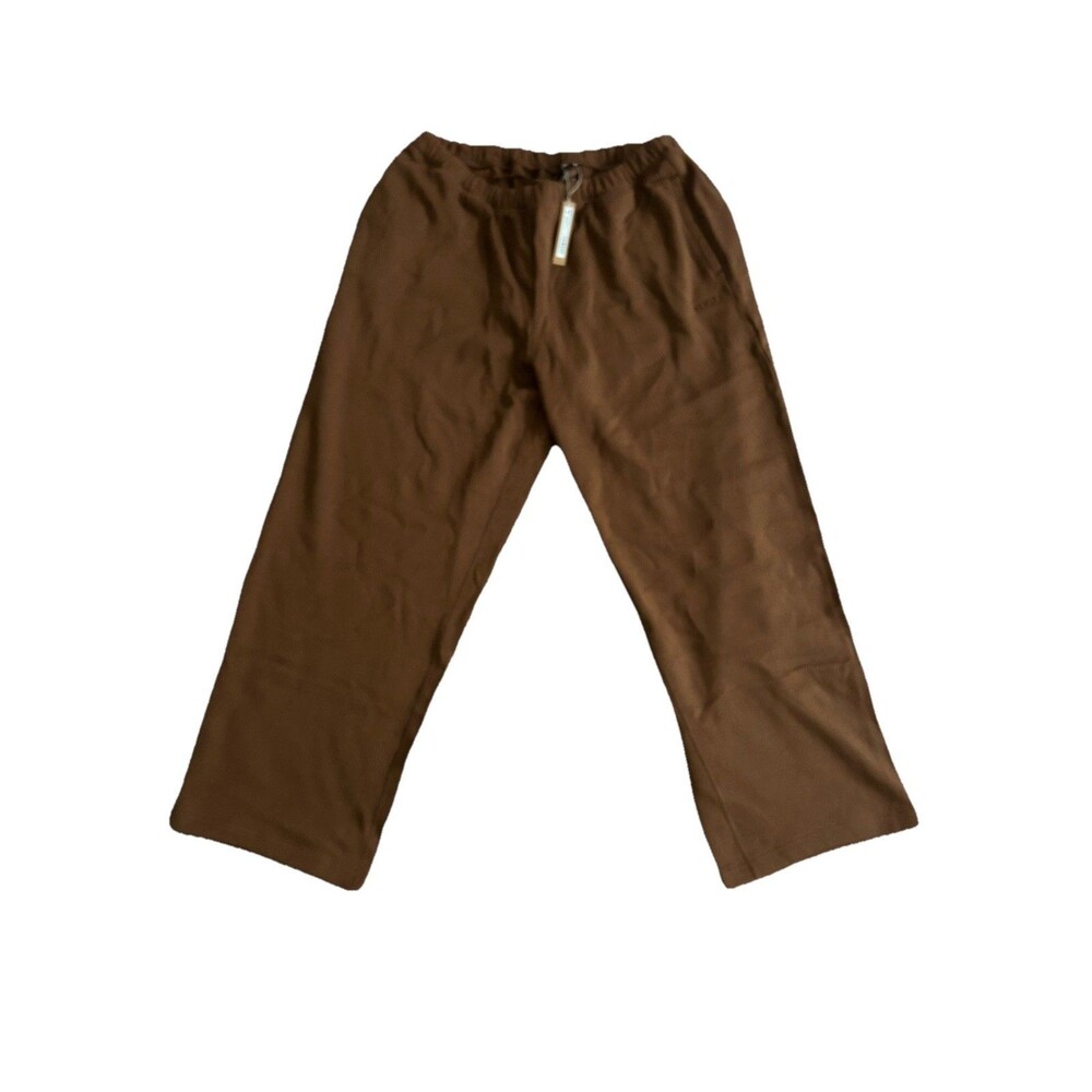 Skims Cotton Fleece Classic Straight Leg Pant in Bison Size 2X New